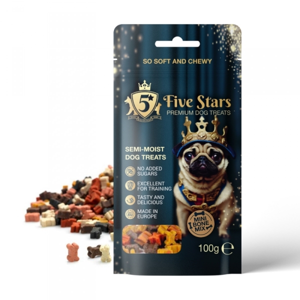 5 STARS Treats Semi-Moist Mini Mix Bones //
