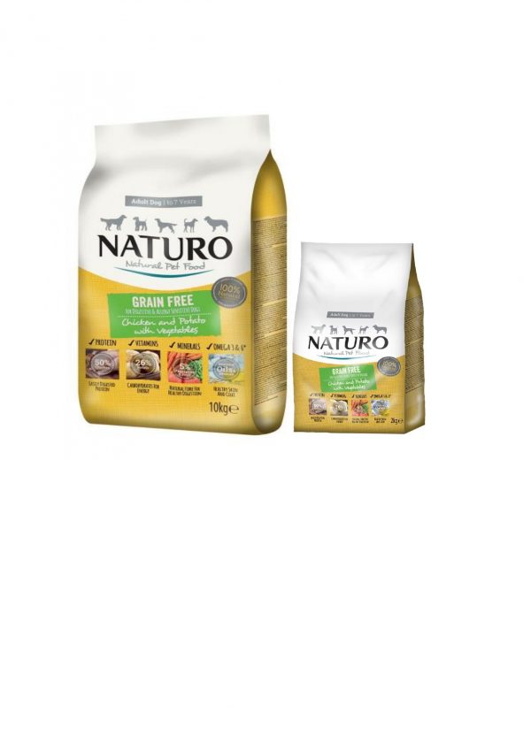 ����� ����� Naturo Adult Dog Grain Free Dry Food 10 �� + 2 �� ������