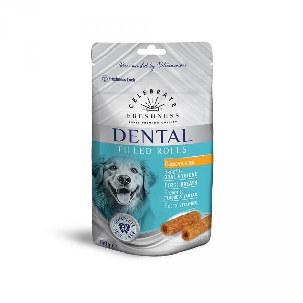 CELEBRATE Dent.Filled Rolls Chicken&Duck 12x150g