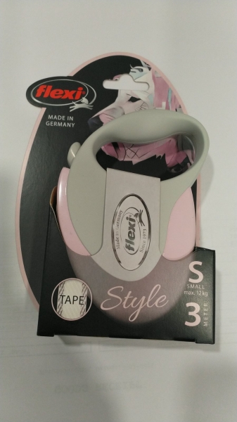 Авт. повод Flexi Style Tape S 3м лента розов