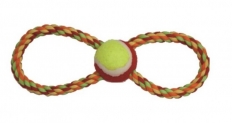 Пам.цветно въже осморка 28 см с тенис топка